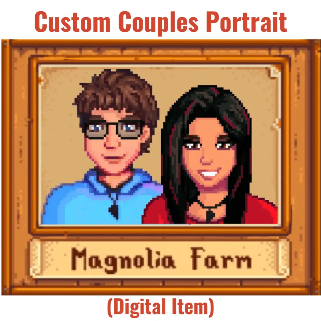 custom couples portrait stardew valley valentines gift