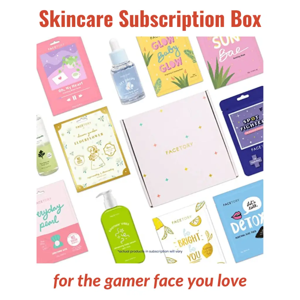 Skincare subscription box valentines gift for girls that game