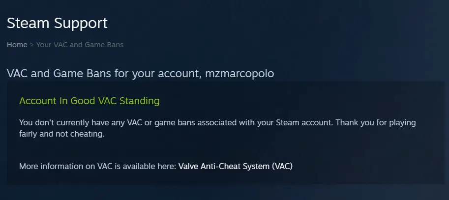 Steam support account must be in good standing to gift games